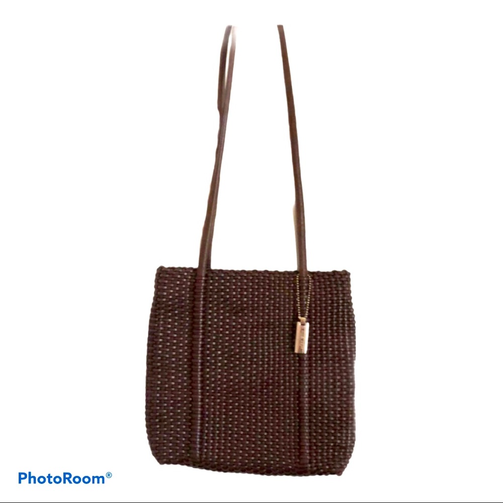 Minimalist Chic Y2K Coastal Grandmother Brown Woven Handbag - Picture 1 of 8